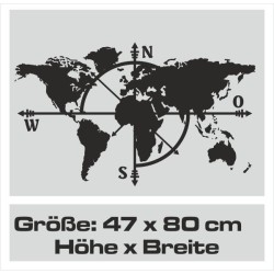 Wandaufkleber Wandtattoo Aufkleber Wand Tattoo Landschaft Berge Alpen Weg Kompass Hirsch Geweih Panorama Wandern Globus Biker