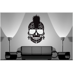 Wohnzimmer Mexican Sugar Skull Hipster Punk Rock Totenkopf Aufkleber Dekor Wandtattoo Wandaufkleber