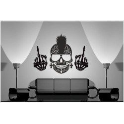 Wohnzimmer Mexican Sugar Skull Rock Punk Hand Totenkopf Aufkleber Dekor Wandtattoo Wandaufkleber