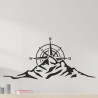 Wandaufkleber Wandtattoo Aufkleber Wand Tattoo Landschaft Berge Alpen Weg Kompass Hirsch Geweih Panorama Wandern Globus Biker