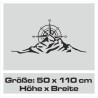 Wandaufkleber Wandtattoo Aufkleber Wand Tattoo Landschaft Berge Alpen Weg Kompass Hirsch Geweih Panorama Wandern Globus Biker