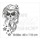 Wohnzimmer Mexican Sugar Skull Lady Sterne Totenkopf Aufkleber Dekor Wandtattoo Wandaufkleber