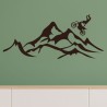 Wandaufkleber Wandtattoo Aufkleber Wand Tattoo Landschaft Berge Alpen Weg Kompass Hirsch Geweih Panorama Wandern Globus Biker