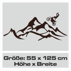 Wandaufkleber Wandtattoo Aufkleber Wand Tattoo Landschaft Berge Alpen Weg Kompass Hirsch Geweih Panorama Wandern Globus Biker