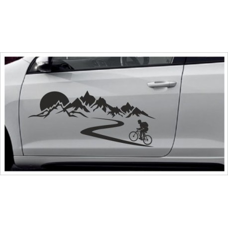 Offroad Motive Aufkleber SET 4x4 Landschaft Berge Sonne Alpen Fahrrad Bike