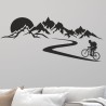 Wandaufkleber Wandtattoo Aufkleber Wand Tattoo Landschaft Berge Alpen Weg Kompass Hirsch Geweih Panorama Wandern Globus Biker
