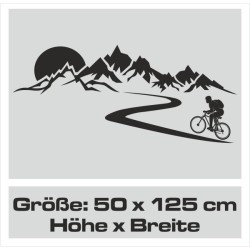 Wandaufkleber Wandtattoo Aufkleber Wand Tattoo Landschaft Berge Alpen Weg Kompass Hirsch Geweih Panorama Wandern Globus Biker