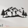 Wandaufkleber Wandtattoo Aufkleber Wand Tattoo Landschaft Berge Alpen Weg Kompass Hirsch Geweih Panorama Wandern Globus Biker