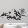 Wandaufkleber Wandtattoo Aufkleber Wand Tattoo Landschaft Berge Alpen Weg Kompass Hirsch Geweih Panorama Wandern Globus Biker