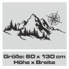 Wandaufkleber Wandtattoo Aufkleber Wand Tattoo Landschaft Berge Alpen Weg Kompass Hirsch Geweih Panorama Wandern Globus Biker