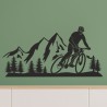 Wandaufkleber Wandtattoo Aufkleber Wand Tattoo Landschaft Berge Alpen Weg Kompass Hirsch Geweih Panorama Wandern Globus Biker