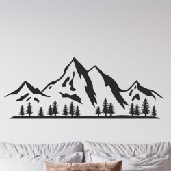 Wandaufkleber Wandtattoo Aufkleber Wand Tattoo Landschaft Berge Alpen Weg Kompass Hirsch Geweih Panorama Wandern Globus Biker