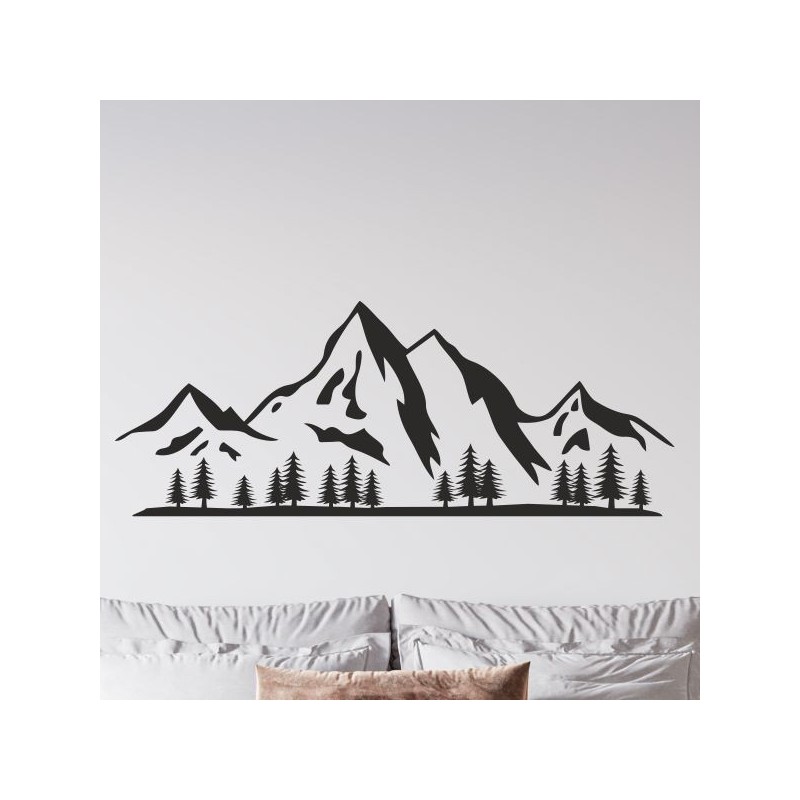 Wandaufkleber Wandtattoo Aufkleber Wand Tattoo Landschaft Berge Alpen Weg Kompass Hirsch Geweih Panorama Wandern Globus Biker