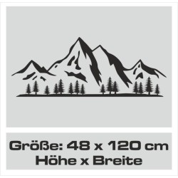 Wandaufkleber Wandtattoo Aufkleber Wand Tattoo Landschaft Berge Alpen Weg Kompass Hirsch Geweih Panorama Wandern Globus Biker