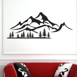 Wandaufkleber Wandtattoo Aufkleber Wand Tattoo Landschaft Berge Alpen Weg Kompass Hirsch Geweih Panorama Wandern Globus Biker