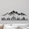 Wandaufkleber Wandtattoo Aufkleber Wand Tattoo Landschaft Berge Alpen Weg Kompass Hirsch Geweih Panorama Wandern Globus Biker