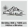 Wandaufkleber Wandtattoo Aufkleber Wand Tattoo Landschaft Berge Alpen Weg Kompass Hirsch Geweih Panorama Wandern Globus Biker