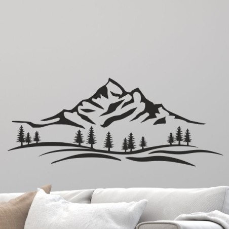 Wandaufkleber Wandtattoo Aufkleber Wand Tattoo Landschaft Berge Alpen Weg Kompass Hirsch Geweih Panorama Wandern Globus Biker