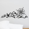 Wandaufkleber Wandtattoo Aufkleber Wand Tattoo Landschaft Berge Alpen Weg Kompass Hirsch Geweih Panorama Wandern Globus Biker