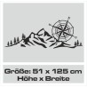 Wandaufkleber Wandtattoo Aufkleber Wand Tattoo Landschaft Berge Alpen Weg Kompass Hirsch Geweih Panorama Wandern Globus Biker