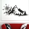 Wandaufkleber Wandtattoo Aufkleber Wand Tattoo Landschaft Berge Alpen Weg Kompass Hirsch Geweih Panorama Wandern Globus Biker