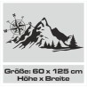 Wandaufkleber Wandtattoo Aufkleber Wand Tattoo Landschaft Berge Alpen Weg Kompass Hirsch Geweih Panorama Wandern Globus Biker
