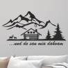 Wandaufkleber Wandtattoo Aufkleber Wand Tattoo Landschaft Berge Alpen Weg Kompass Hirsch Geweih Panorama Wandern Globus Biker