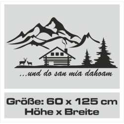 Wandaufkleber Wandtattoo Aufkleber Wand Tattoo Landschaft Berge Alpen Weg Kompass Hirsch Geweih Panorama Wandern Globus Biker