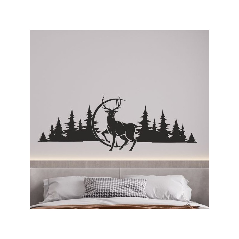 Wandaufkleber Wandtattoo Aufkleber Wand Tattoo Landschaft Berge Alpen Weg Kompass Hirsch Geweih Panorama Wandern Globus Biker