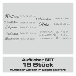Wandaufkleber Wandtattoo Aufkleber Wand Tattoo Bad Wellness Oase Lounge Relax Spa Erholung Delphin Wasser Meer Blumen Ranke