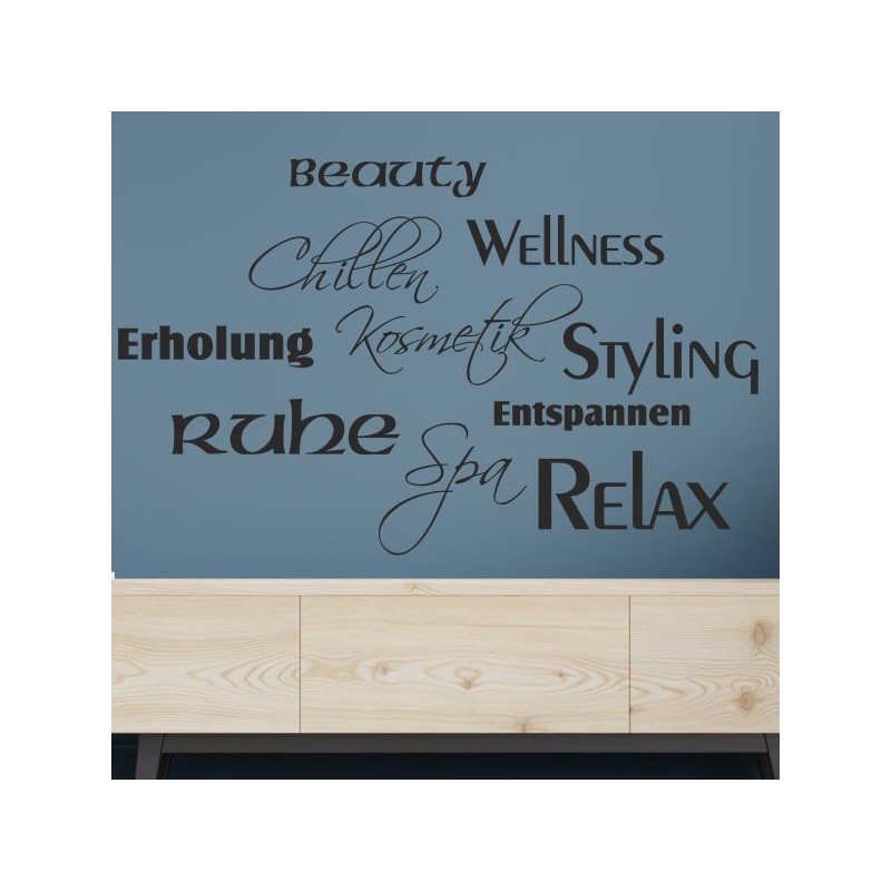 Wandaufkleber Wandtattoo Aufkleber Wand Tattoo Bad Wellness Oase Lounge Relax Spa Erholung Delphin Wasser Meer Blumen Ranke