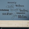 Wandaufkleber Wandtattoo Aufkleber Wand Tattoo Bad Wellness Oase Lounge Relax Spa Erholung Delphin Wasser Meer Blumen Ranke