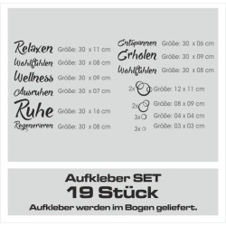 Wandaufkleber Wandtattoo Aufkleber Wand Tattoo Bad Wellness Oase Lounge Relax Spa Erholung Delphin Wasser Meer Blumen Ranke