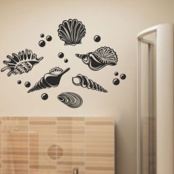 Wandaufkleber Wandtattoo Aufkleber Wand Tattoo Bad Wellness Oase Lounge Relax Spa Erholung Delphin Wasser Meer Blumen Ranke