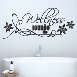 Wandaufkleber Wandtattoo Aufkleber Wand Tattoo Bad Wellness Oase Lounge Relax Spa Erholung Delphin Wasser Meer Blumen Ranke