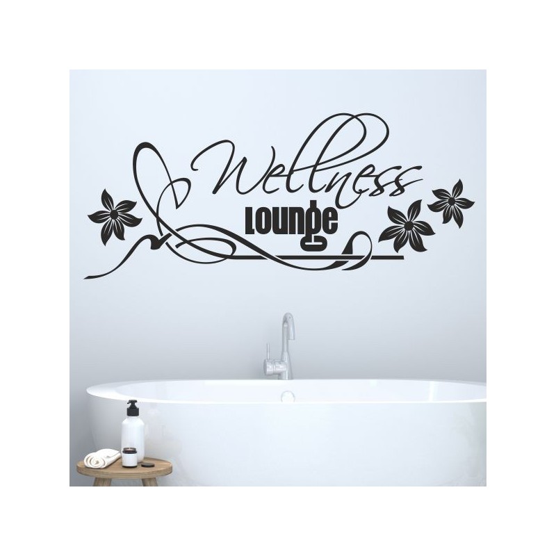 Wandaufkleber Wandtattoo Aufkleber Wand Tattoo Bad Wellness Oase Lounge Relax Spa Erholung Delphin Wasser Meer Blumen Ranke