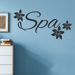 Wandaufkleber Wandtattoo Aufkleber Wand Tattoo Bad Wellness Oase Lounge Relax Spa Erholung Delphin Wasser Meer Blumen Ranke