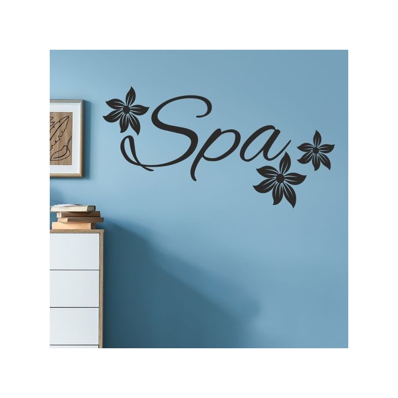 Wandaufkleber Wandtattoo Aufkleber Wand Tattoo Bad Wellness Oase Lounge Relax Spa Erholung Delphin Wasser Meer Blumen Ranke