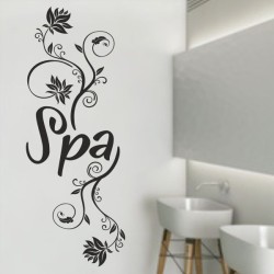 Wandaufkleber Wandtattoo Aufkleber Wand Tattoo Bad Wellness Oase Lounge Relax Spa Erholung Delphin Wasser Meer Blumen Ranke