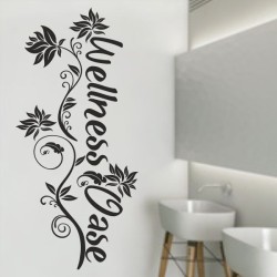 Wandaufkleber Wandtattoo Aufkleber Wand Tattoo Bad Wellness Oase Lounge Relax Spa Erholung Delphin Wasser Meer Blumen Ranke