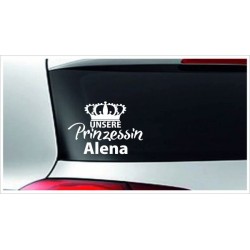 Babyaufkleber Auto Aufkleber "Unsere Prinzessin" + Wunschname Baby on Tour on Board Sticker  Farbe & Name wählbar