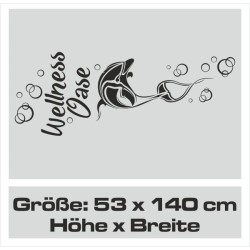Wandaufkleber Wandtattoo Aufkleber Wand Tattoo Bad Wellness Oase Lounge Relax Spa Erholung Delphin Wasser Meer Blumen Ranke