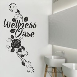 Wandaufkleber Wandtattoo Aufkleber Wand Tattoo Bad Wellness Oase Lounge Relax Spa Erholung Delphin Wasser Meer Blumen Ranke