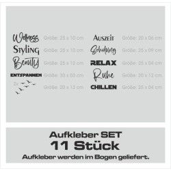 Wandaufkleber Wandtattoo Aufkleber Wand Tattoo Bad Wellness Oase Lounge Relax Spa Erholung Delphin Wasser Meer Blumen Ranke