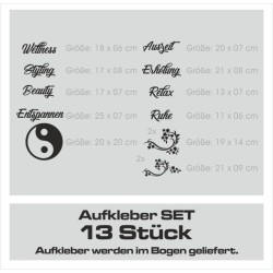 Wandaufkleber Wandtattoo Aufkleber Wand Tattoo Bad Wellness Oase Lounge Relax Spa Erholung Delphin Wasser Meer Blumen Ranke