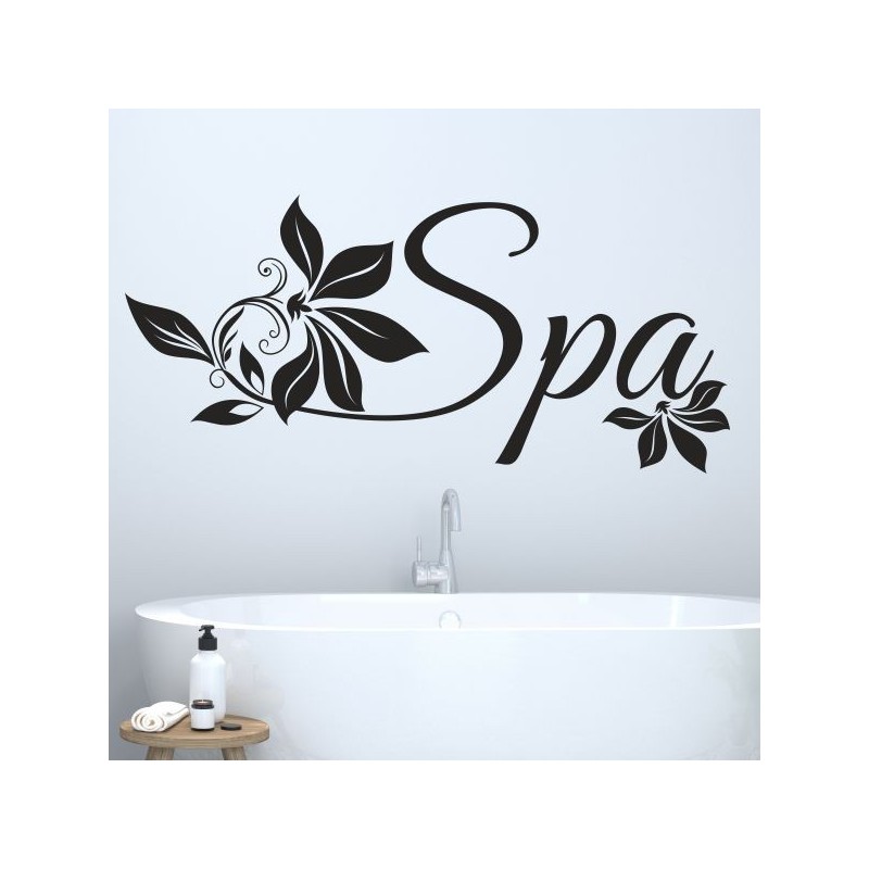 Wandaufkleber Wandtattoo Aufkleber Wand Tattoo Bad Wellness Oase Lounge Relax Spa Erholung Delphin Wasser Meer Blumen Ranke