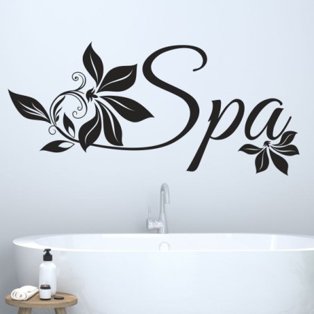 Wandaufkleber Wandtattoo Aufkleber Wand Tattoo Bad Wellness Oase Lounge Relax Spa Erholung Delphin Wasser Meer Blumen Ranke
