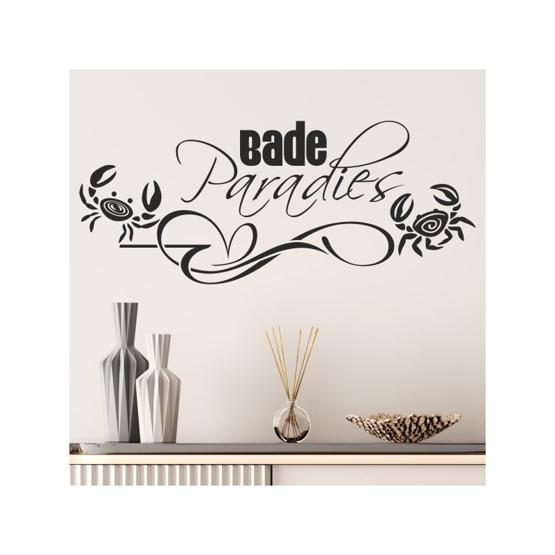 Wandaufkleber Wandtattoo Aufkleber Wand Tattoo Bad Wellness Oase Lounge Relax Spa Erholung Delphin Wasser Meer Blumen Ranke