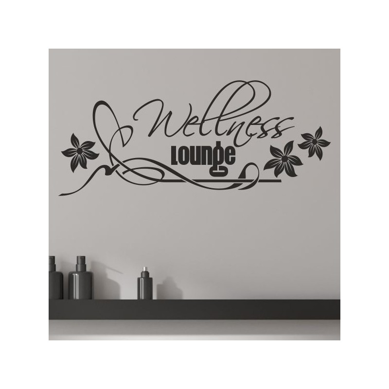 Wandaufkleber Wandtattoo Aufkleber Wand Tattoo Bad Wellness Oase Lounge Relax Spa Erholung Delphin Wasser Meer Blumen Ranke