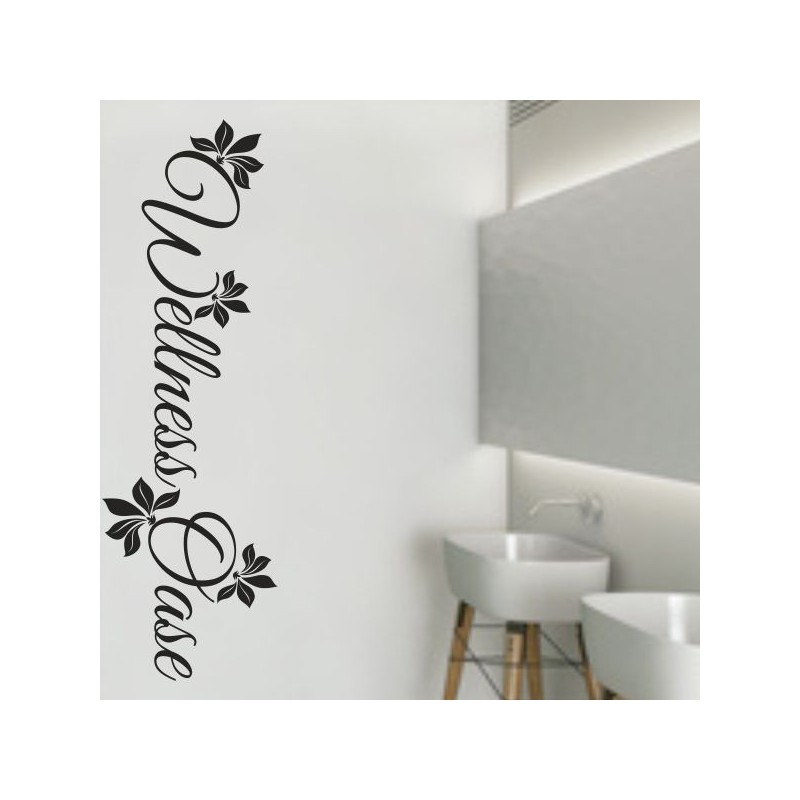 Wandaufkleber Wandtattoo Aufkleber Wand Tattoo Bad Wellness Oase Lounge Relax Spa Erholung Delphin Wasser Meer Blumen Ranke